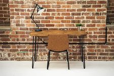 Rustic Wooden Desk | Handcrafted Home Computer Desk with Hairpin Legs | Bedroom | Office