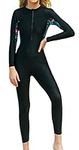 FEOYA One Piece Rash Guard for Women Swim Long Sleeve Surfing Suit Sun Protection Full Body Wetsuit Quick Dry Dive Skin Suit Lightweight Soft Swimsuit XXL Black