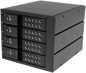 StarTech.com 4 Drive Bay Aluminum Trayless Hot Swap Mobile Rack Backplane with Fan and Lock for 3.5in SAS II/SATA III - 6 Gbps Hard Drive (HSB4SATSASBA)