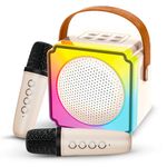 Wembley Dual Karaoke Mic with Speaker for Kids Enhances Singing Fun with Bluetooth Wireless & RGB Lights | Rechargeable & Portable for Girls & Boys