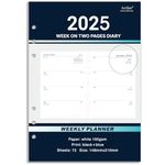 Refill Diary 2025 - A5 Week on Two Pages English Diary 2025, Organiser Refill 2025 from Jan. 2025 - Dec. 2025, 21.5x15.5 cm