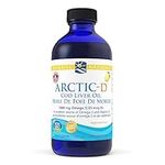 Nordic Naturals Arctic-D CLO - Cod Liver Oil With Added Vitamin D3 for Bone Health and Mood Support, Promotes Heart and Brain Health, Lemon, 237 mL