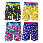 Pokemon Boys Multipacks with Pikachu, Evee, Squirtle, Jigglypuff and More in Sizes 4, 6, 8, 10 and 12, 4-Pack Athletic Boxer Brief, 4 (Pack of 4)