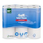 by Amazon Soft Toilet Tissue, 2-Ply, 18 Rolls (Pack of 1), 200 Sheets per Roll, FSC Certified