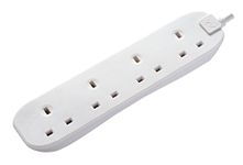 Masterplug Four Socket Extension Lead, 5 Metre, White