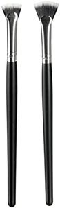 TEONEI Fan Mascara Brushes Eyelash Eyebrow Brush Makeup Brush Eye Lashes Makeup Tools Eyelash Brush Eyebrow Brush Eye Shadow Brush,2Pcs (Wooden Handle)