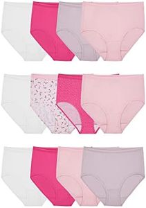 Fruit of the Loom Womens Tag Free Cotton Panties (Regular & Plus Size) Briefs, Brief - 12 Pack Assorted Colors, 7 US