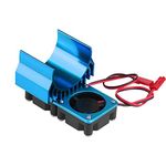 RC Motor Radiator, 540/550 Motor Twin Cooling Twin Fans Heat Sink for 1/10 Scale Electric RC Car(Blue)