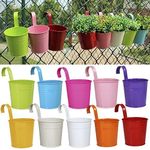 OGIMA 10 x Metal Iron Flower Pot Vase Hanging Balcony Garden Planter Home Decor