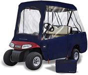 Greenline Eevelle USA Golf Cart Enclosure Cover - Universal Fit 2 Over 4 Passenger - 4-Sided Transparent Windows (68" L x 48" W x 64" H) – Driving Enclosure Navy