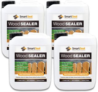 SmartSeal Wood Sealer - 4 x 5L - Clear Protective Wood Sealer for Exterior Use. Rain Repellent Invisible Waterproof Sealant for Wooden Fences, Decking, Sheds & Garden Furniture