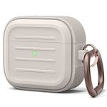 elago Army Case with Keychain Compatible with AirPods 3 - Supports Wireless Re-Charging, Shock Resistant and Provides Full Protection (Stone)