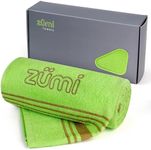 Zumi 100% Cotton Quick Dry Travel Towel - Soft, Thin, Compact, Highly Absorbent, Lightweight Camping Towel for Beach, Gym, Bath, Shower, Swimming, Dorm, RV - Green