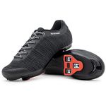 Tommaso Strada Aria Knit Lace Up Indoor Cycling Shoe with Delta Cleat, Black - 45