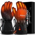 Heated Gloves for Men Women 7.4V 22.2WH Battery Heated Ski Gloves Touchscreen Water Resistant Electric Heated Gloves for Winter Work Skiing Fishing Hiking Camping Raynaud(XL)