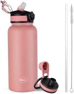 Pigeon by Stovekraft Rush Thermos Stainless Steel Sipper Flask 1000ml with Straw,Cleaner and Additional Screw Cap| 24 Hours Hot and Cold|Ideal Usage for Office Men/Women|School/College|Travel|Pink