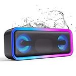 MEGUO Loud Bluetooth Speaker Portable Speakers Wireless Bluetooth with 20W Powerful Sound, RGB Lights, TWS Pairing, Bluetooth 5.3 IPX5 Waterproof Shower Outdoor Speaker for Garden Party BBQ Travel