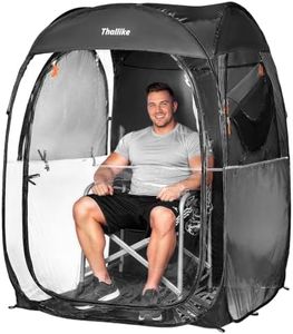 Oversized Pop Up Sports Tent, 47"x47"x63" Clear TPU Weather Pod, Portable Windproof & Rainproof Bubble Shelter for Cold Weather, Ideal for Stadium, Sideline, Soccer Games & Fishing (Black)