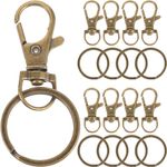 SUPVOX 60pcs Swivel Lobster Clasp Lanyard Snap Hook with Key Ring Keychain for Jewelry Findings Making Car Handbag Pendant (Bronze)