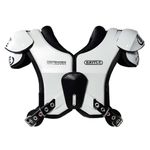 Battle Sports Defender Football Shoulder Pads – The Lightest, Most Protective in Its Class – Aerospace Grade Materials, Ventilated Design, Removable Sternum Plate, Foam Neck Roll