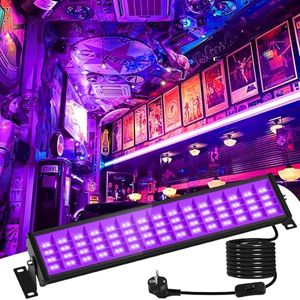 T-SUN Luz Negra UV 72W 1000LM Proyector de Luz Negra 360° Ajustable, 1.8m Cable de Corriente, 400-405NM Longitud de Onda para Halloween Navidad Fiesta Disco