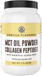 32oz Vanilla Keto MCT Powder + Collagen + Prebiotic Acacia Fibre. MCT Creamer. MCT Oil Powder from Coconuts. MCT Collagen Powder, Grass Fed, Perfect for Keto, 0 Net Carb, Stevia, Erythritol