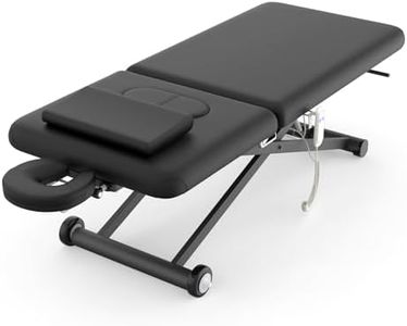 pouseayar Heavy Duty Electric Massage Table, Electric Lift Motor and Manual Backrest Adjustable for Treatment/Medical Spa/Facial Bed/Beauty Bed/Massage Bed and More - 31.5 Wide x 75 Long - Black