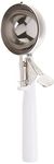 Winco Ice Cream Disher with White Handle, Size 6, Stainless Steel