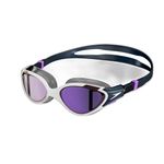 Speedo Women's Biofuse 2.0 Swimming Goggles | Female Design | Patented Adjust Mechanism | Anti-Fog | Anti-Leak | Comfort Fit , White/True Navy/Sweet Purple/Flash Purple, One Size