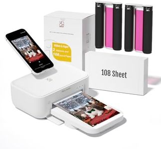 HPRT Photo Printer 4x6 with 108 Sheet Photo Paper& 2 Ribbon, Instant Picture Printer for iPhone, Smartphone, Thermal Dye Sublimation, WI-Fi Connnecting, Home Use, White