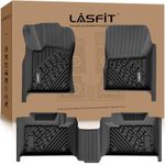 LASFIT Floor Mats for Jeep Grand Cherokee 2016-2021 &Jeep Grand Cherokee WK 2022 & Dodge Durango 2016-2024, TEP Custom Fit All Weather Floor Liners, Full Coverage, 1st & 2nd Row, Black