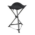 PORTAL Compact Folding Tripod Stool, 3 Legs Slacker Chair, Portable Tripod Chair for Camping Outdoor Hiking Hunting Fishing Picnic Travel Beach BBQ Garden Lawn, Supports 225 lbs, Black