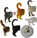 6 Pack - Evelots Refrigerator Magnets-Cat Butts-Photo/Key Holder-6 Popular Breeds