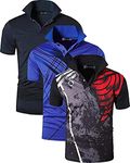 jeansian Men's 3 Packs Sport Polo T-Shirt LSL195 MixPackD S