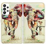 Galaxy A53 Case,Bcov Elephant Pattern Leather Flip Phone Case Wallet Cover with Card Slot Holder Kickstand for Samsung Galaxy A53 5G