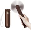 JISULIFE Handheld Fan with 4500 mAh Powerbank Max 46 Hours Runtime,Pocket Fan Portable Battery Operated or USB Powered Folding Personal Fan,Rechargeable Quiet Mini Fan-Brown