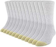 Gold Toe Men's 656s Cotton Crew Athletic Socks, Multipairs, Grey Heather (12 Pairs), Large