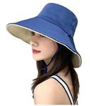 TINSICO Reversible Sun Hat for Women, Silky Bucket Summer Hats Certified UPF 50+ UV Protection for Hiking, Garden Beach Hat,Blue,Pack of 1