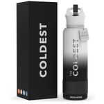 The Coldest Water Vacuum Insulated Stainless Steel Sports Water Bottle (Straw Lid), Leak Proof, Hot Cold, Double Walled, Thermo Mug, Metal Canteen (Hyperspace White, 40 oz)