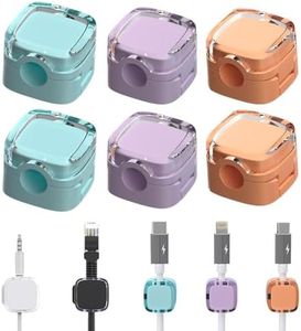 6 Pack Magnetic Cable Management Clips, 2024 New Magnetic Cord Organizer, Desks Phone USB Charging Cable Storage Holder, Office Desk Car Wall (Mix)