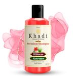 KHADI Natural Hibiscus & Aloe-Vera Shampoo | Strengthens Hair & Soothes Scalp | SLS & Paraben Free | 210 ML