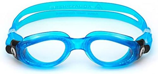 Aqua Sphere Kaiman Adult Swimming Goggles - The Original Curved Lens Goggle, Comfort & Fit for the Active Swimmer | Unisex Adult, Clear Lens, Light Blue/Transparent Frame, EP3004100LC
