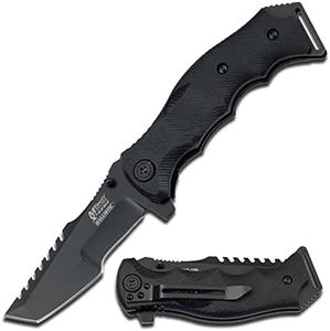 MTech USA Xtreme MX-A805 Spring Assist Folding Knife, Black Tanto Blade, Black Handle, 5-Inch Closed