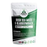 Sea Moss and Bladderwrack - 60 High Strength Capsules - 2 Month Supply - Vegan Friendly -No Synthetic Fillers or Binders - Made in The UK - Rebirth Wellness