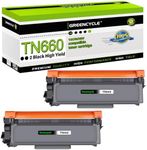 greencycle 2 Pack TN660 TN-660 TN630 TN-630 Black Toner Cartridge Replacement Compatible for Brother MFC-L2700dw MFC-L2740dw DCP-L2540dw HL-L2300D HL-L2380DW HL-L2320D DCP-L2540DW Laser Printer