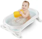 Childlike Behavior Portable Foldable Bathtub for Babies, Newborns, Infants, Toddlers - Collapsible, Folding Baby Soaking Bath Tub with Non-Slip, Anti-Skid Legs - Easy to Store, Safe Material