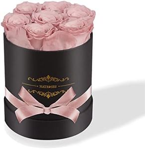 NATROSES Preserved Real Roses in a Box, Roses That Last Up to 3 Years, Long Lasting Roses Gifts for Her, Birthday Gifts for Women (Dusty Rose)