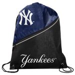 FOCO - New York Yankees High End Diagonal Zipper Drawstring Backpack Gym Bag, Multicolor, One Size, New York Yankees Backpack