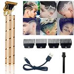 goldseaside Pro T Clippers Trimmer,Goldseaside Electric Pro Li Trimmer T Blade Trimmer Cordless Rechargeable,Professional Baldheaded Usb Rechargeable Trimmer Hair Clipper For Men(Gold) Â…