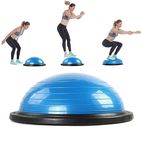 ACUPRESSUREMART Half Balance Ball for Exercise with Resistance Bands and Foot Pump, Inflatable Yoga Bosu Ball for Home Gym Workouts